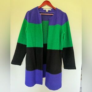 Colorblock Open Front Cardigan Coat